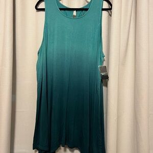 Sleeveless Teal Ombre Swing Tunic